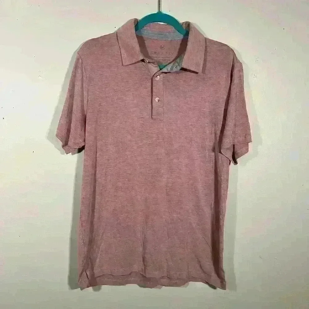 Free Fly Men's Bamboo Flex Polo Size Medium Heathered Brick Stretch Comfort Soft